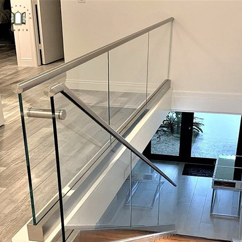 Luxury Villa Balcony Metal Railing Glass Guardrail